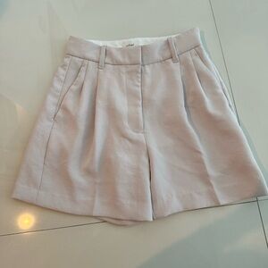 Aritzia Wilfred Effortless Cream High Waist Tailored Shorts 0